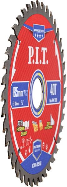 Диск пильный по дереву ADVANCE 185x30x1,4 мм, 40T Carbide, зуб ATB 15° PIT ACTW14-185T40