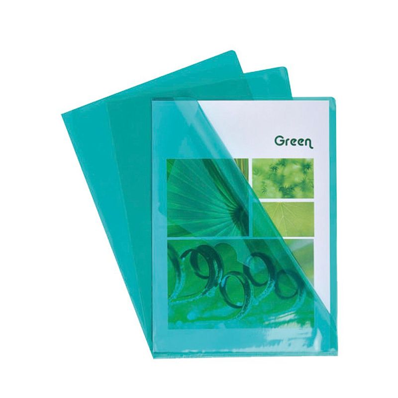 Папка-уголок "Exacompta", А4, 130 мк, ПВХ, прозрачный, зеленый