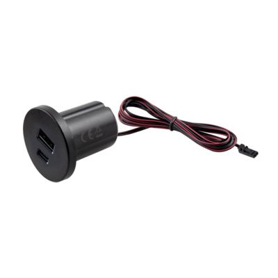 Устройство для зарядки аккумуляторов чёрный GNI-USB 1xUSB/1xTYPE-C/12VDC, 5VDC 2.1A HLT 60927
