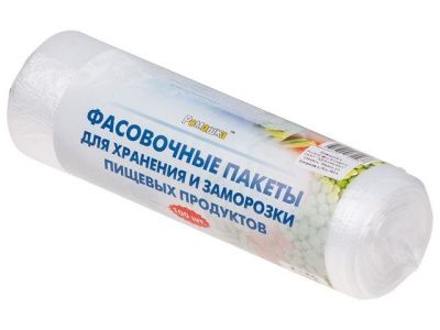 Пакеты фасовочные для хранения и заморозки пищевых продуктов, 100 шт, в рулоне, 23х34 см/14 мкН РОМАШКА АМ-202