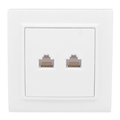 Минск Розетка RJ-45+Phone СП белая EKF Basic ERK00-135-10