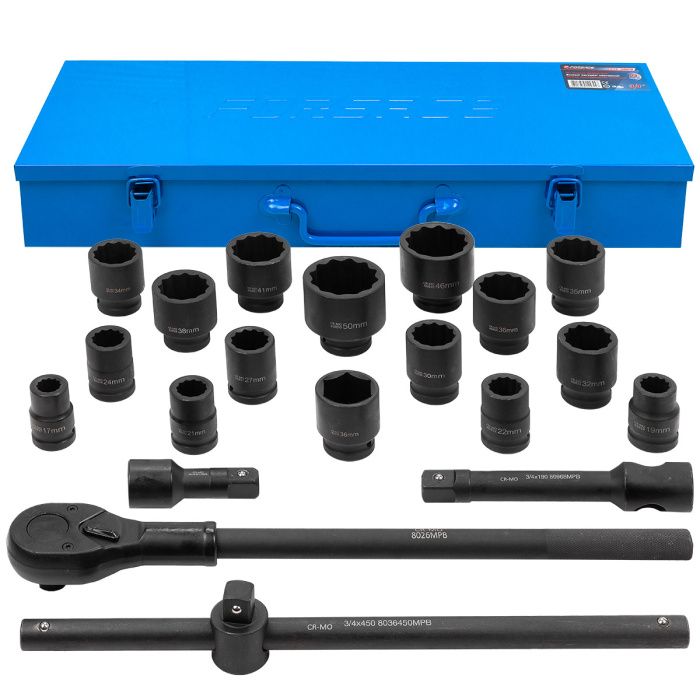 Набор инструментов ударных 21 пр, 3/4'' 12-гр. Forsage F-6212-9MPB