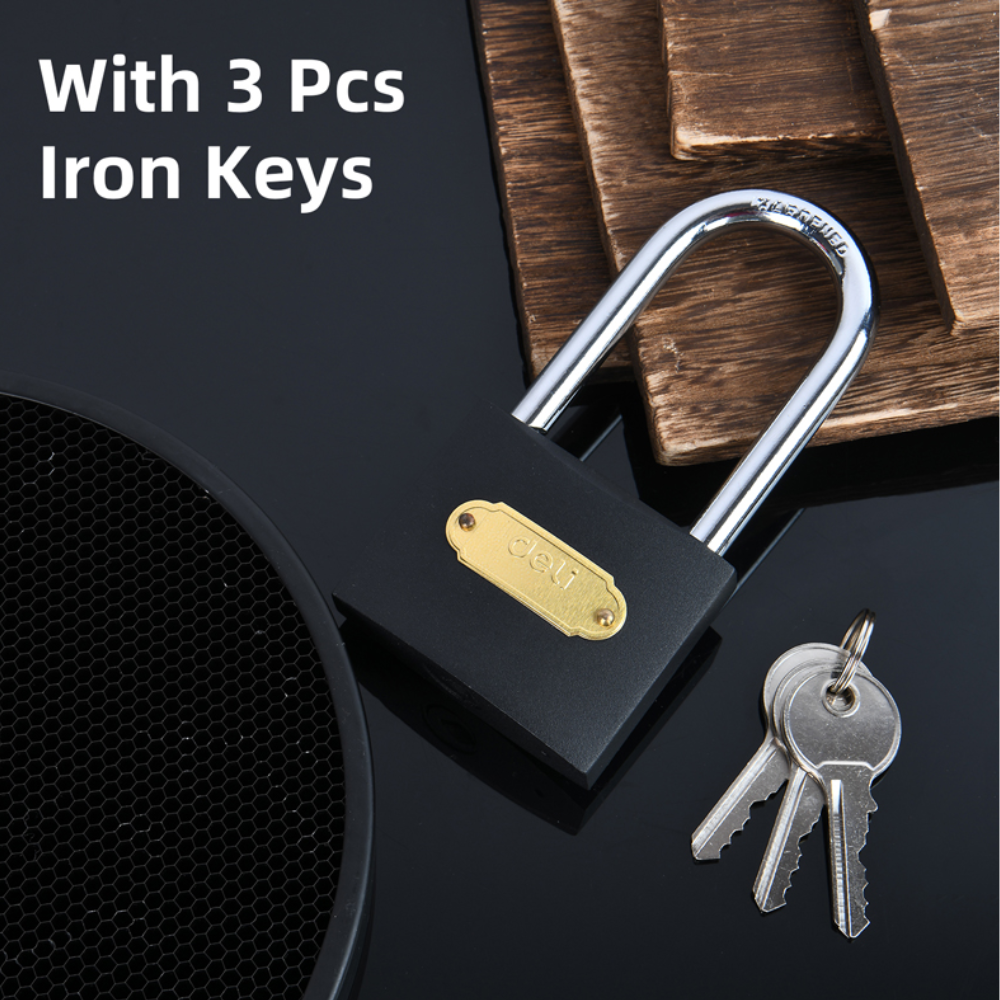 Замок навесной Deli EDL508406 60 мм, автомат, 3 ключа, защита от влаги