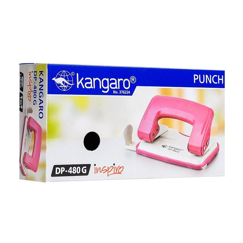 Дырокол Kangaro "DP-480G Inspiro", 12 листов, бежевый, черный