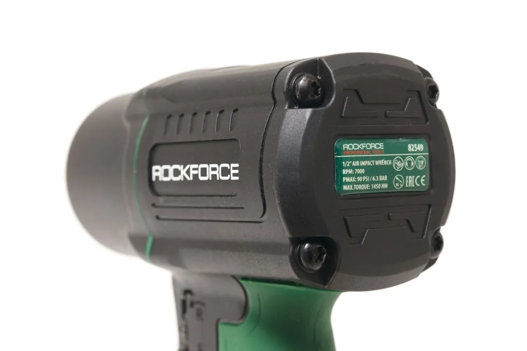 Пневмогайковерт ударный ‘'Twin Hammer'' 1450Hм 1/2'', с регулировкой усилия в облегченном корпусе RockForce RF-82549K4
