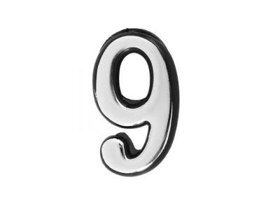 Цифра дверная АЛЛЮР БОЛЬШАЯ пластик "9" хром УЗК 6984