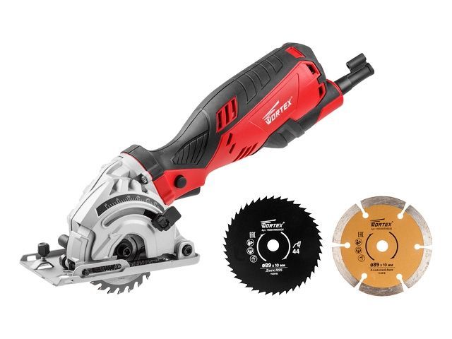 Циркулярная пила HS 2865 + 3 пильных диска, 650 Вт, 89х10 мм, до 28 мм Wortex HS286501126