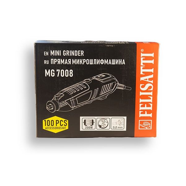 Прямая микрошлифмашина, 200 Вт, 10000-40000 об/мин Felisatti FT2301(2301)