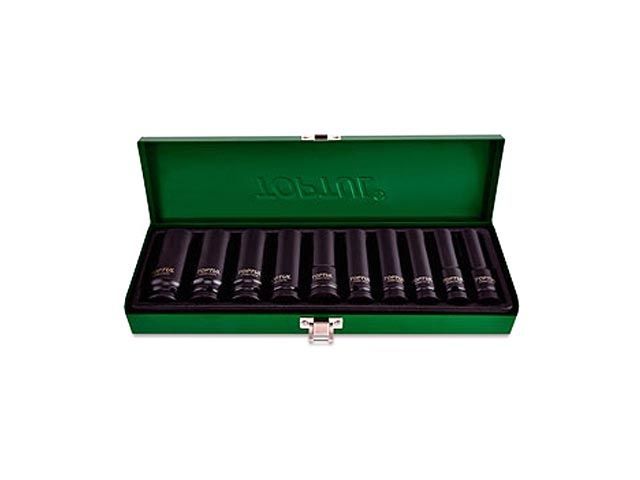 Набор глубоких ударных головок 6-гр. 10 пр. 7/16''-1'' 1/2'' Toptul GEAD1002