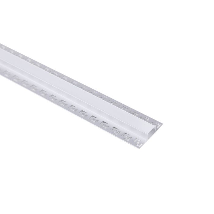 Профиль алюминиевый накладной в гипсокартон RIGEL-2013D, с экраном, цвет алюминий, 2м, в комплекте 4 заглушки, AKS 121515