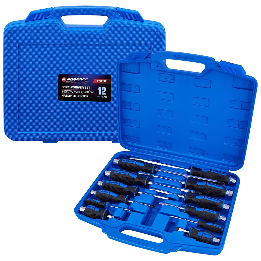 Набор отверток силовых ударных магнитных SL, PH 12 пр. Forsage F-21310