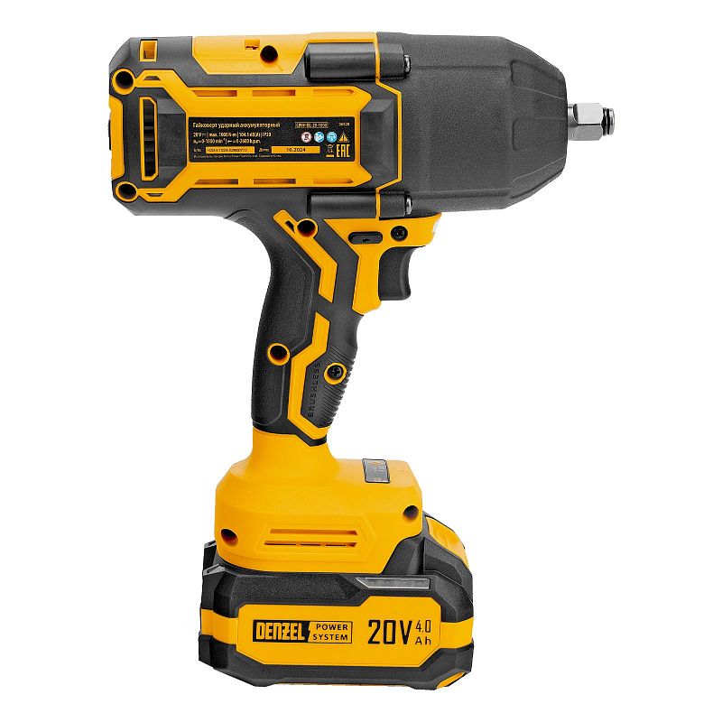 Гайковерт ударный аккумуляторный бесщет. CIWH-BL-20-1000, Li-Ion, 20 В Denzel 26528