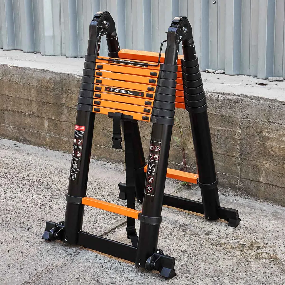 Лестница-стремянка телескопическая алюм. бытовая 3.6+3.6 м, 9+9 ступ. ISMA ISMA-UP360-M