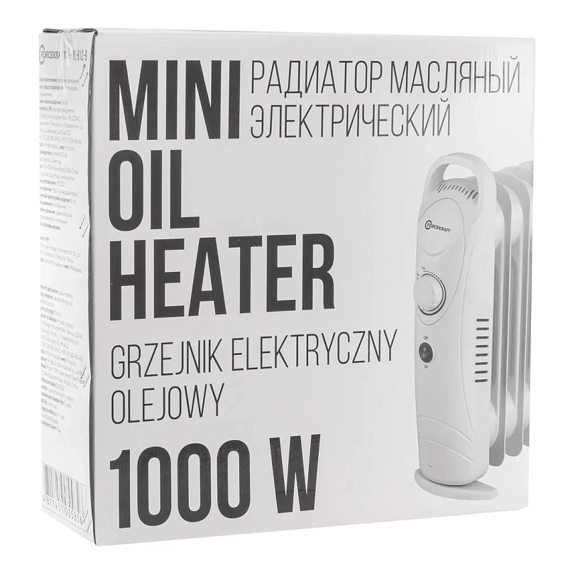 Радиатор масляный электрический 220-240V, 1000W, 9 секций, 1 режим нагрева ForceKraft FK-YL-B12-9