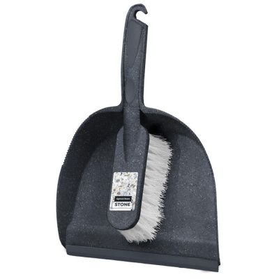 Щетка-сметка с совком Stone темный камень Пластик Репаблик SC550510026