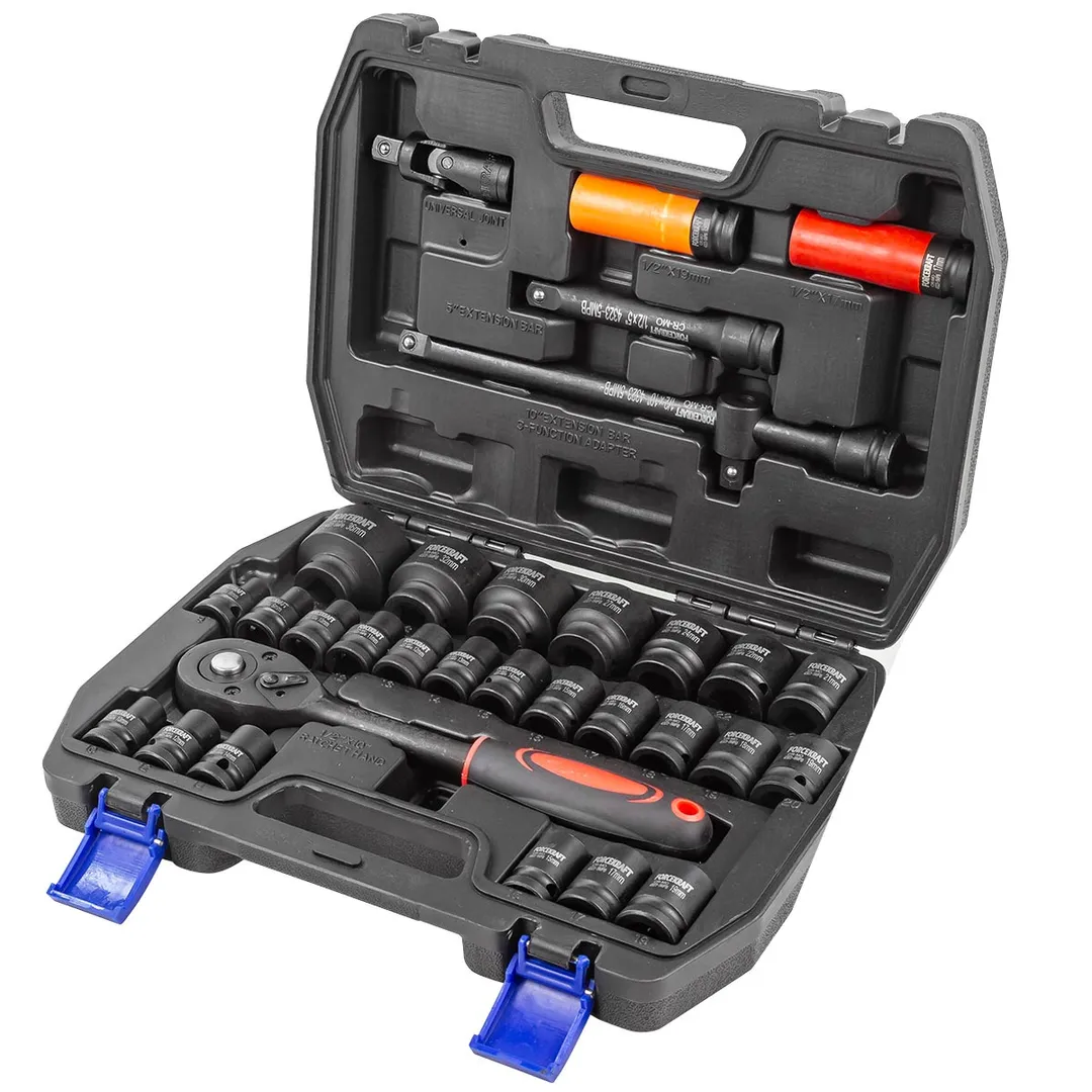 Набор инструментов ударных 32 пр. 1/2'', 6-гр., 10-32 мм, Cr-Mo ForceKraft FK-4323-5MPB