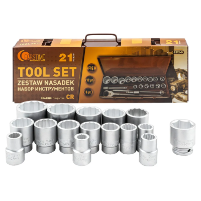 Набор инструментов 21 пр 3/4'' 6-гр&12-гр FORSTIME FT-6212-9