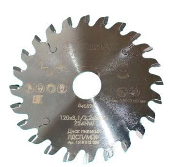 Диск пильный д.120*3,1/2,2*22,23 мм, Z24, WUMAX 1610012024