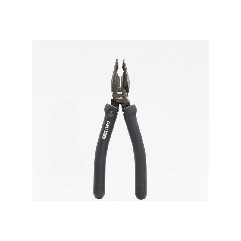 Длинногубцы Deli HS EHT2007, 180 мм, Soft Touch, черный