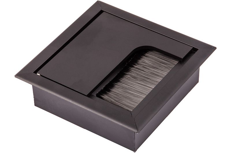 Пропуск кабельный металл 120х120мм брашированный черный AKS 123680