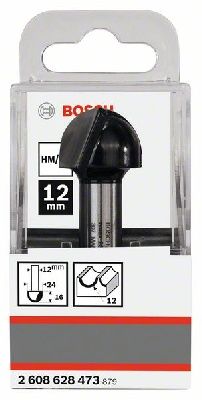 Фреза галтельная 12xR12xD24xL57 мм, Bosch 2608628473