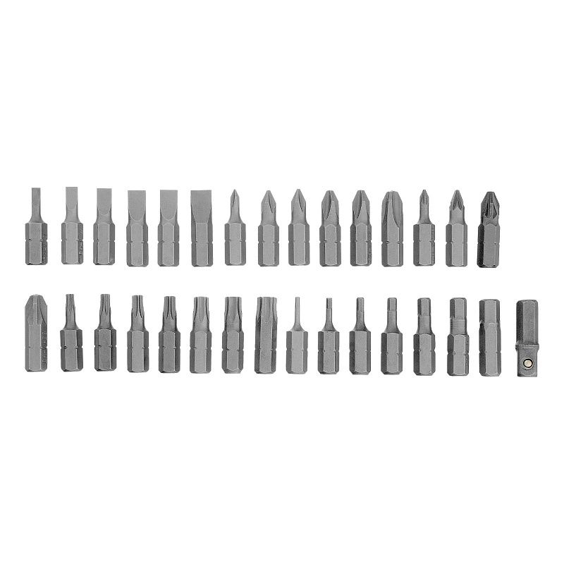 Отвертка реверсивная с набором бит PH, PZ, SL, HEX, Torx CrV 41 пр Сибртех 133587