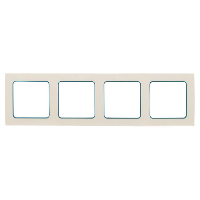Стокгольм Рамка 4-местная белая с линией цвета синий EKF PROxima EAM-G-305-30