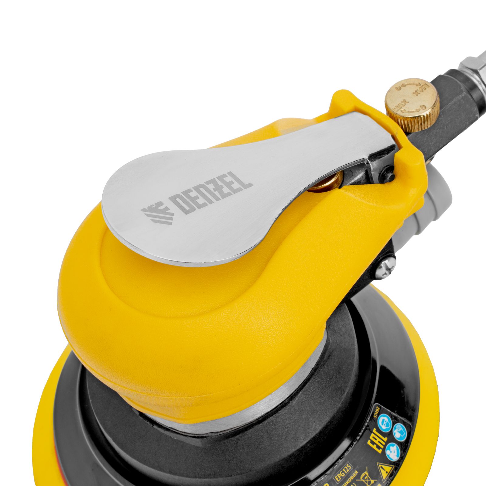 Эксцентриковая шлифовальная машина EPG125, 125 мм, 9000 об/мин, 5 мм, 113 л/мин Denzel 57492