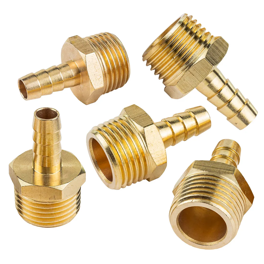 Переходник резьбовой, наруж. резьба 1/2"-"елочка" 8 мм, к-т 5 шт Forsage F-MH08/05K