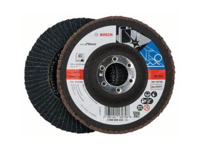 Шлифкруг лепестковый 115 мм К40 д/мет, Bosch 2608605450