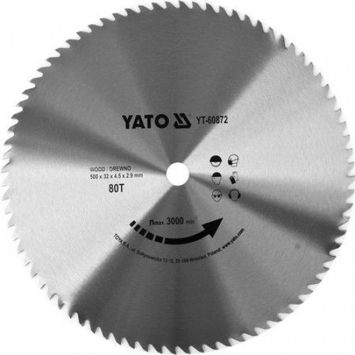 Диск пильный по дереву 500/32 80T YT-60872