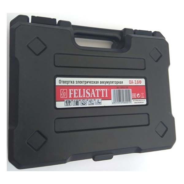 Отвертка электрическая аккумуляторная (кейс), 3,6 В., Li-ion, 210 об/мин., 5 Нм., НЕХ 1/4", 40 предм. Felisatti ОА-3,6Ф(кейс) Felisatti