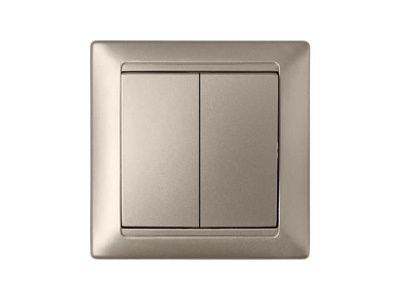 Выключатель 2 клав. (cкрытый, 10А) шампань, Стиль, Bylectrica С510-803шамп