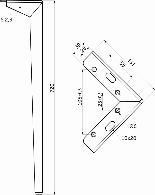 Опора мебельная HELLY h720, белый муар, 1 упак 4 шт., AKS 112511