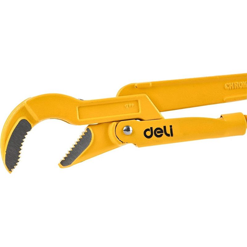 Ключ трубный Deli YS EDL105255 1.5, тип S, расрытие губок 55 мм, желтый