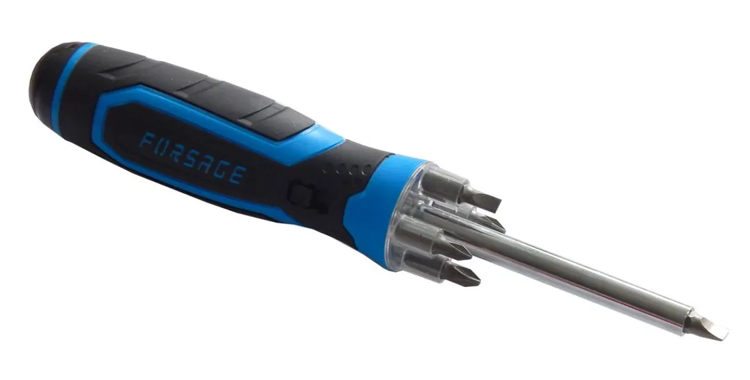 Отвертка-держатель 250 мм реверсивная с подсветкой с набором бит 7 пр. Forsage F-303854