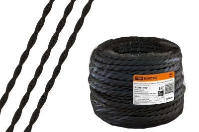 Ретро провод "Эко" 2х1,5 витой ГОСТ черный, 50м TDM SQ2801-0131