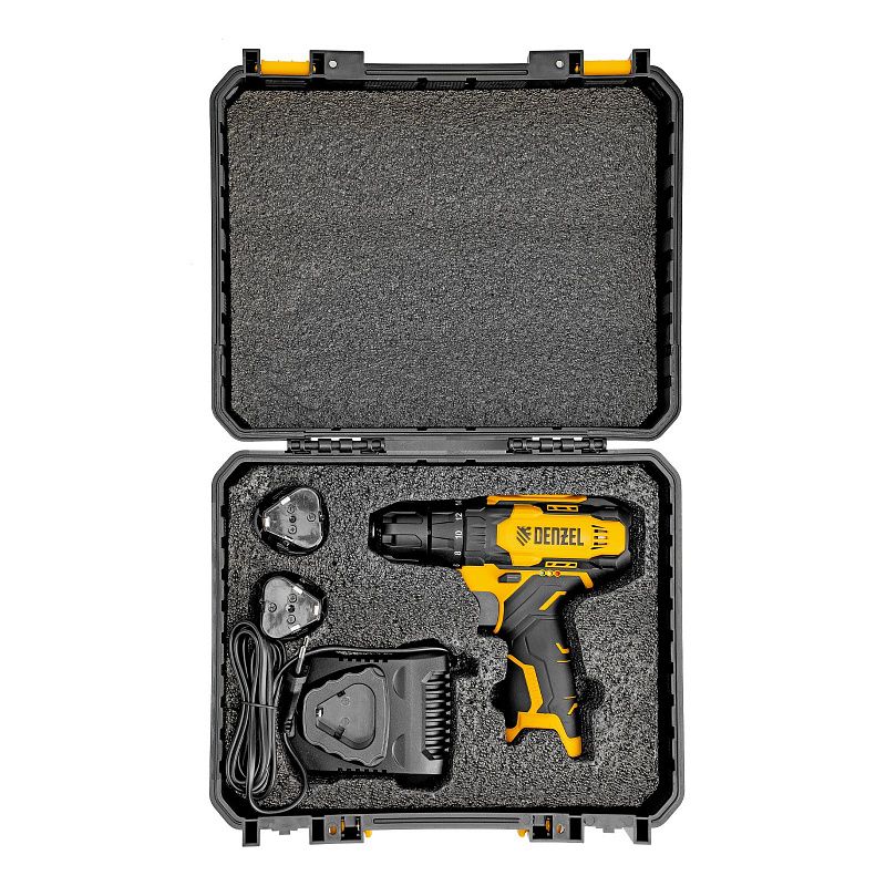 Дрель-шуруповерт аккумуляторная CDQ-12, Li-Ion, 12 В Denzel 26106