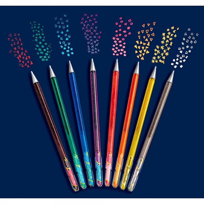 Ручка гелевая "Dual Metallic", 1.0 мм, светло-зеленый, стерж. светло-зеленый