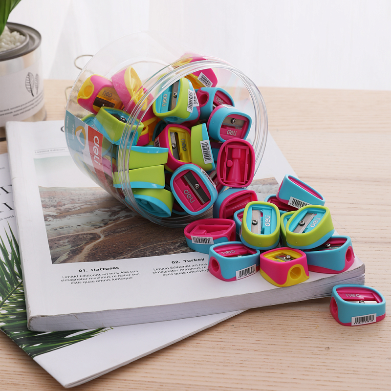 Точилка Deli "Smooth Sharpener", 1 отверстие, ассорти