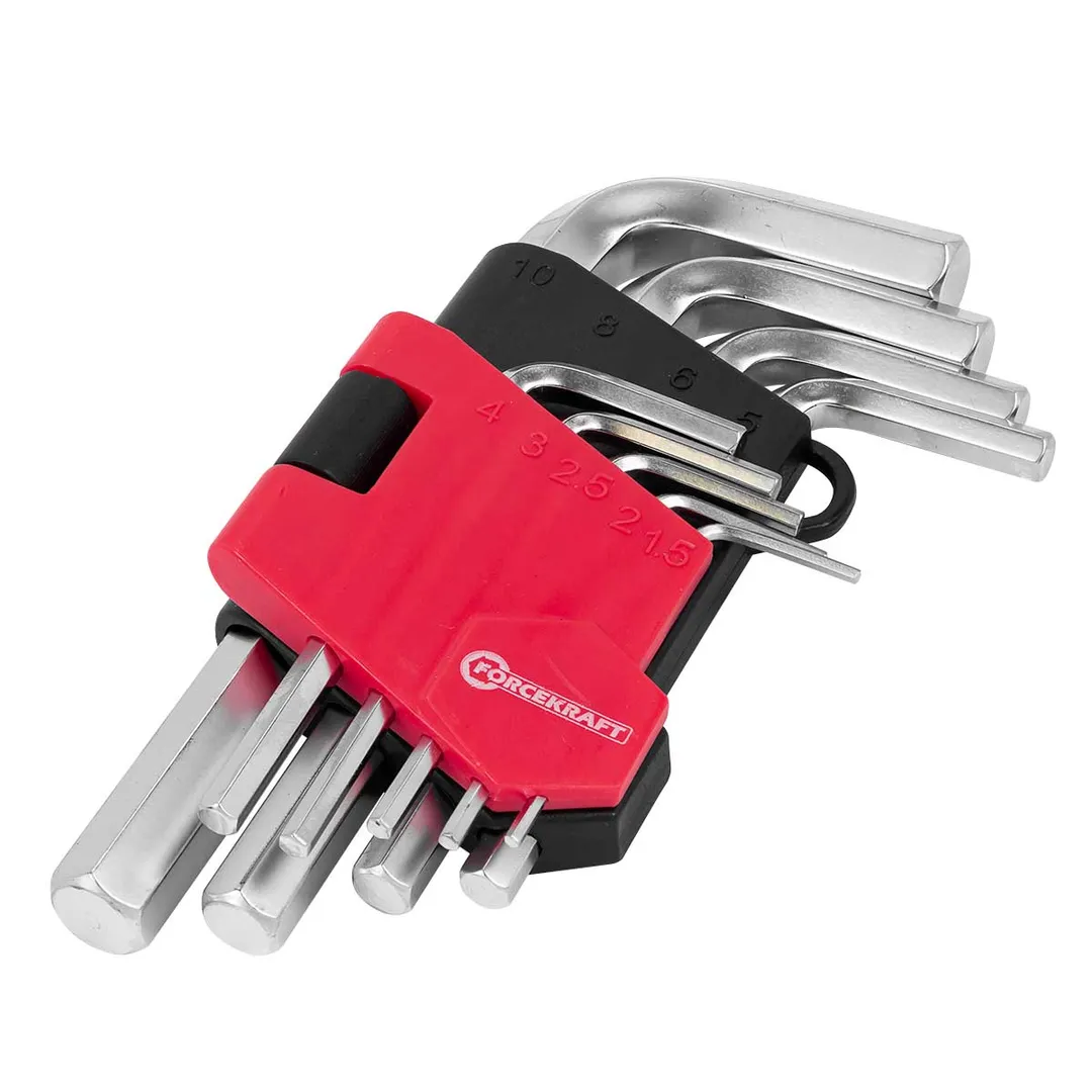 Набор Г-образных ключей HEX (6-гр) 10 пр. 1.5-6, 8, 10 мм ForceKraft FK-5102