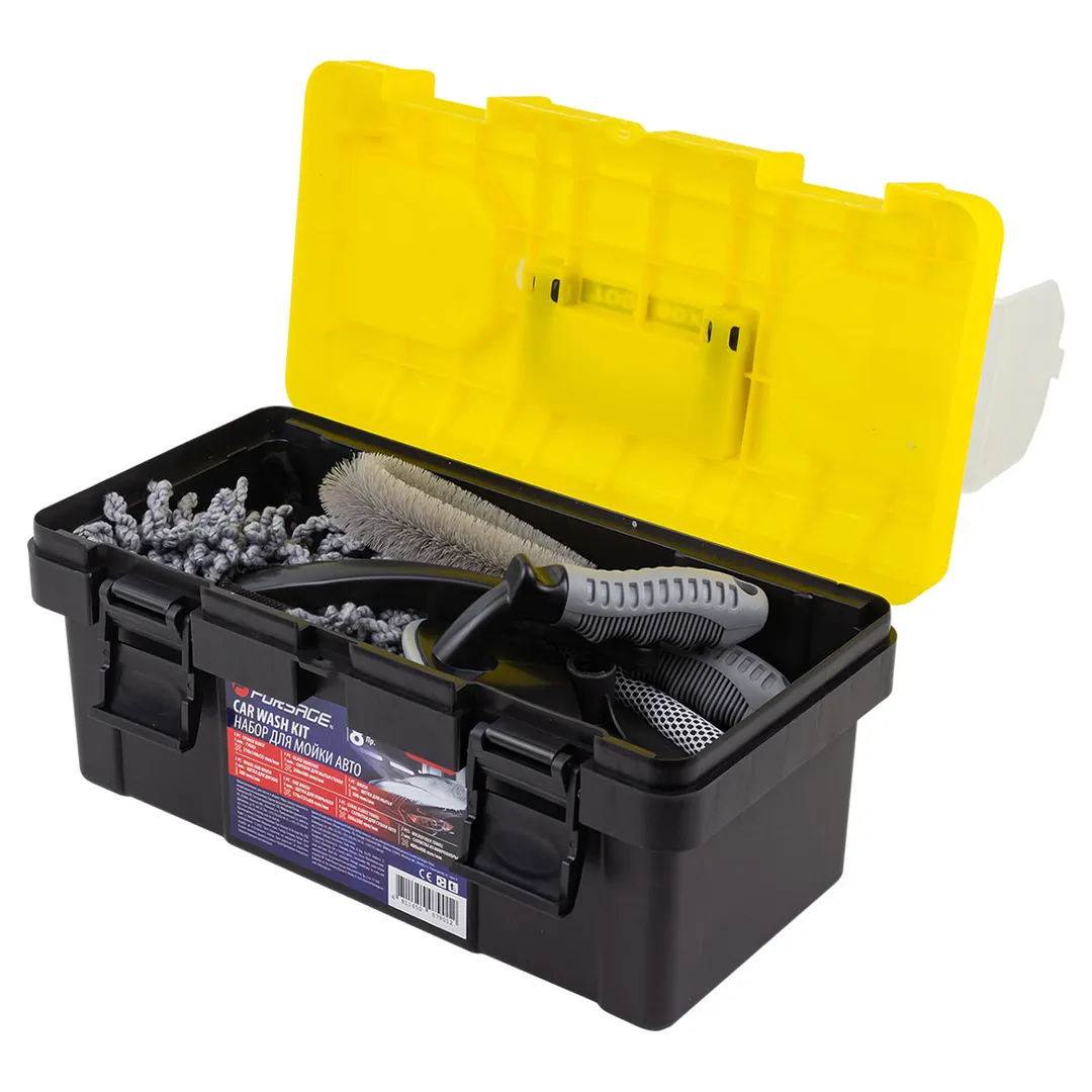 Набор для мойки а/м 8 пр., щетки, скребок, губка, салфетка Forsage F-CWK5231