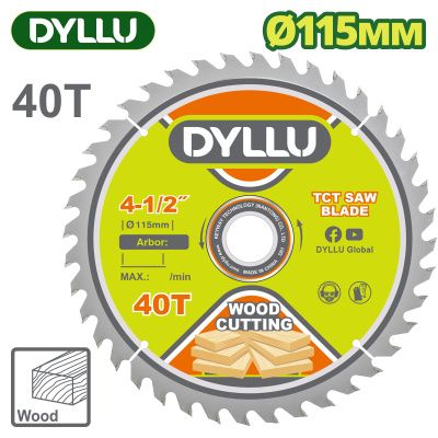 Диск пильный 115x22,2 мм 40 зубьев по деревуDYLLU DTTC1K01