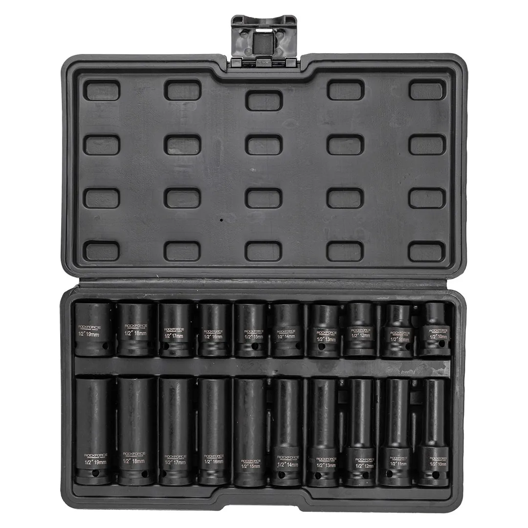 Набор ударных коротких и глубоких головок 10-19 мм 1/2'' 6-гр 20 пр RockForce RF-4201-BV30