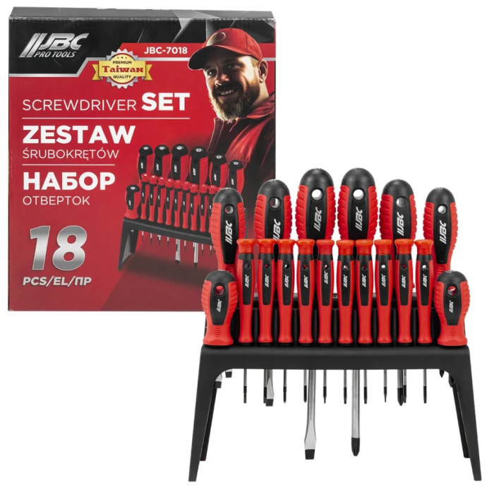 Набор отверток SL, РН, Тorx 18 пр JBC JBC-7018