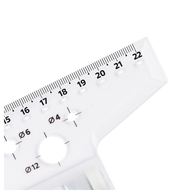 Линейка "Рейсшина", 22 см, прозрачный