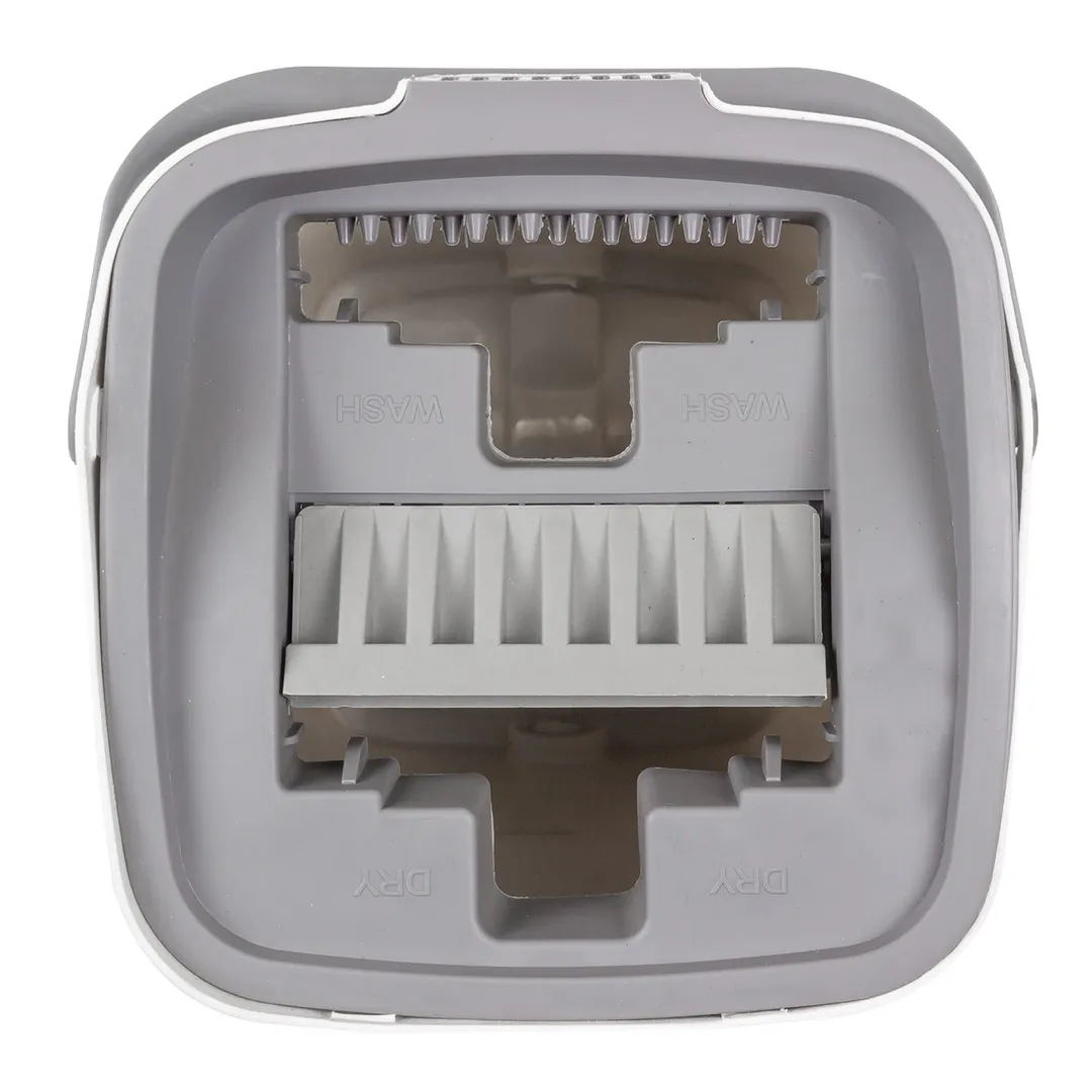 Швабра малая c телескопической ручкой в комплекте с ведром для отжима, цвет белый WMC TOOLS WMC-13(white)