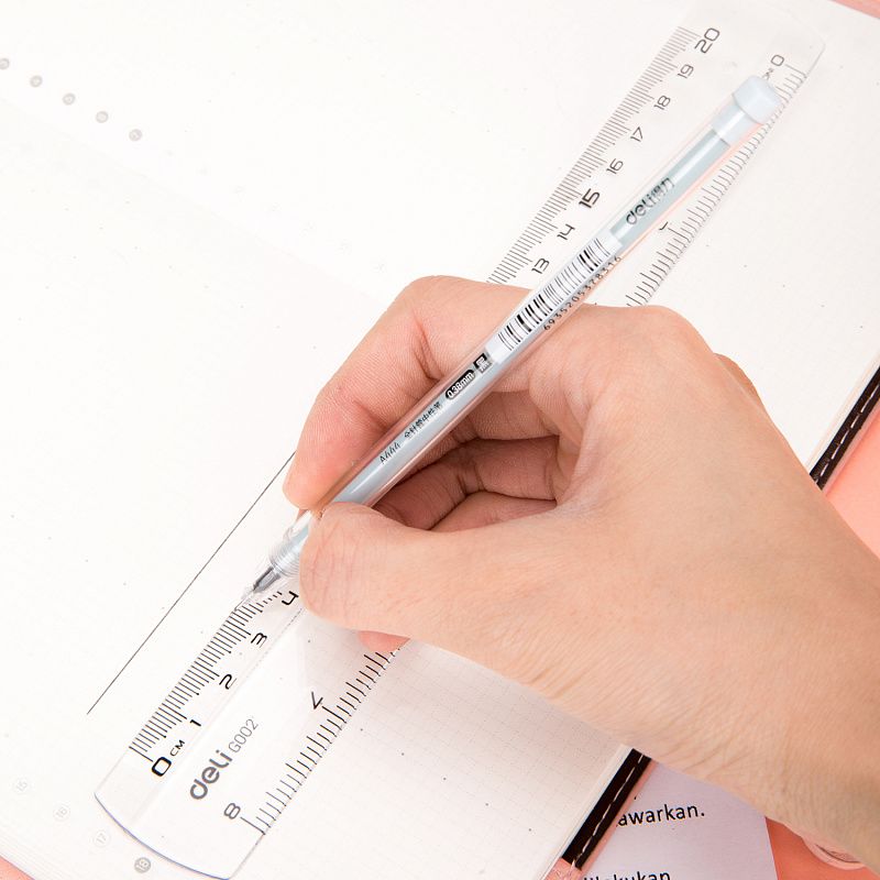 Линейка Deli "Pioneer", 20 см, прозрачный, ассорти