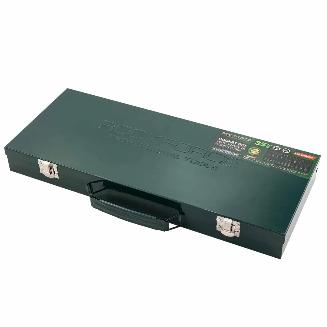 Набор ударных головок 35 пр. 1/2" 6-гр, L38 мм: 8-32 мм, L78 мм: 10-32 мм RockForce RF-4353-5MPB