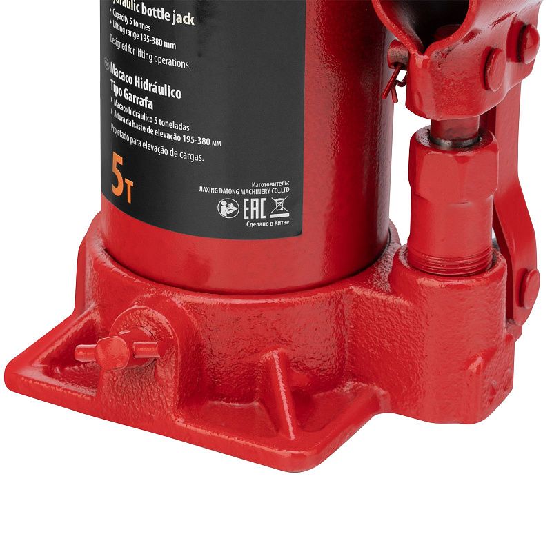 Домкрат гидравлический бутылочный, 5 т, 195-380 мм Sparta 50323